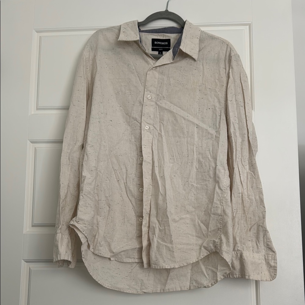 Bonobos Cream Casual Button Down Shirt Lightweight